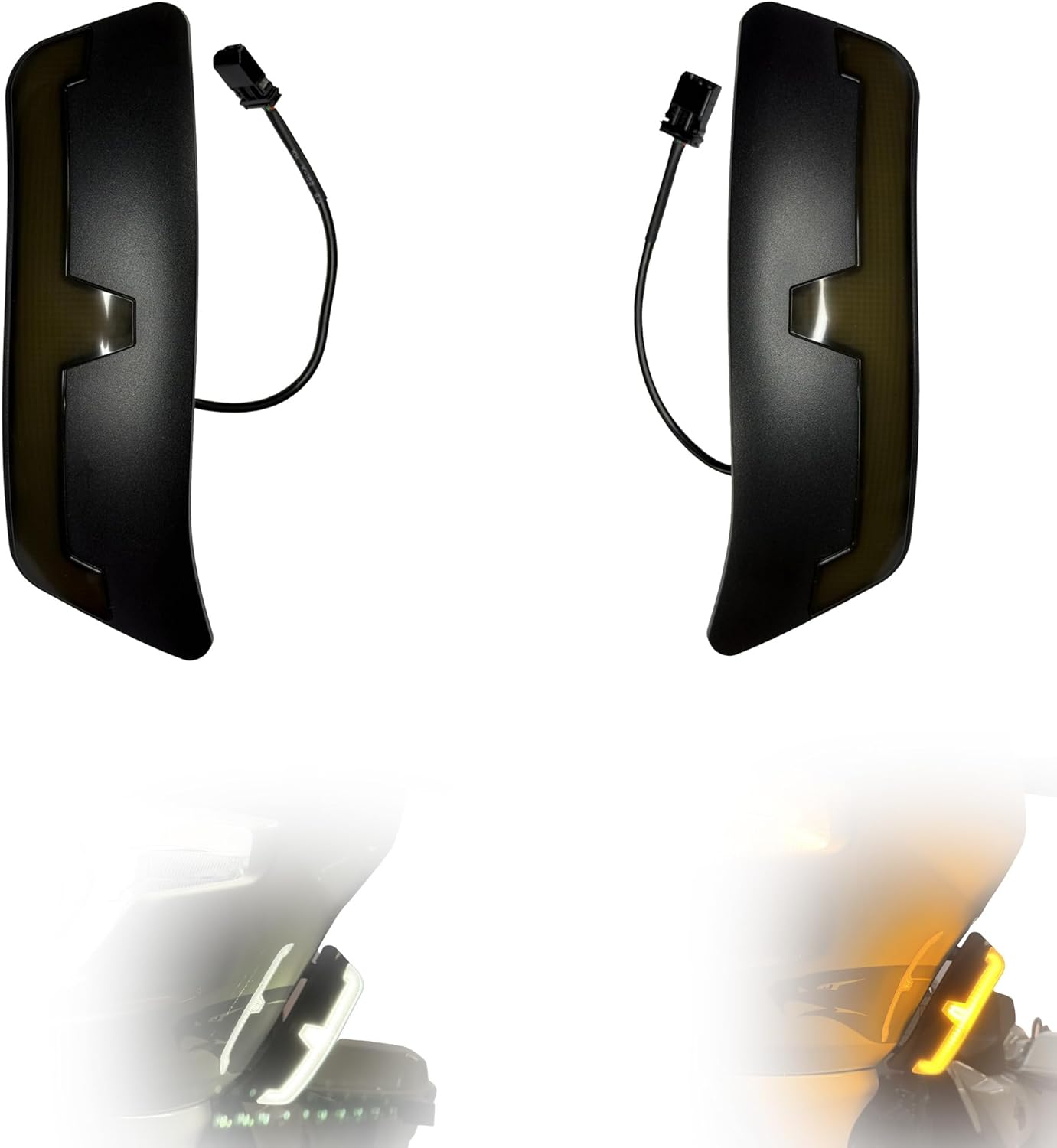 Adjustable Spoiler Windshield Deflectors with LED Lights for Harley 2023-2025 CVO Road Glide 2024-up Road Glide and CVO Road Glide ST CVO RR 131,Plug and Play,Smoked Lens