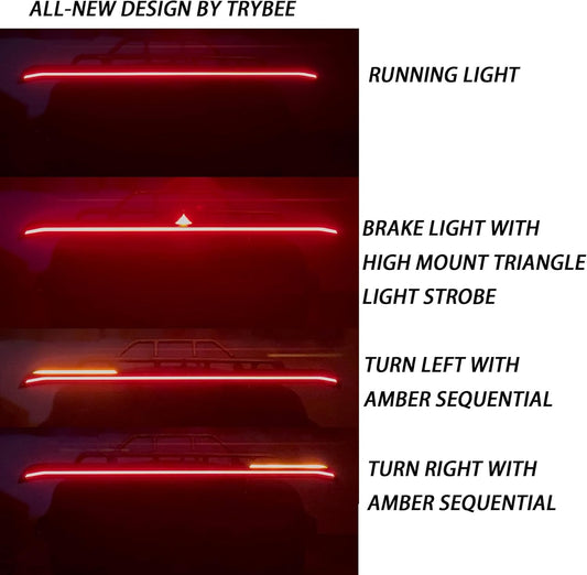 Tour Pack Top Light Bar Rear Wing LED Light Kit for Harley 2023.5-up CVO Models, Run Brake Amber Sequential Turn Signal for Harley New Touring 2024-later Street Glide,Road Glide Accessories