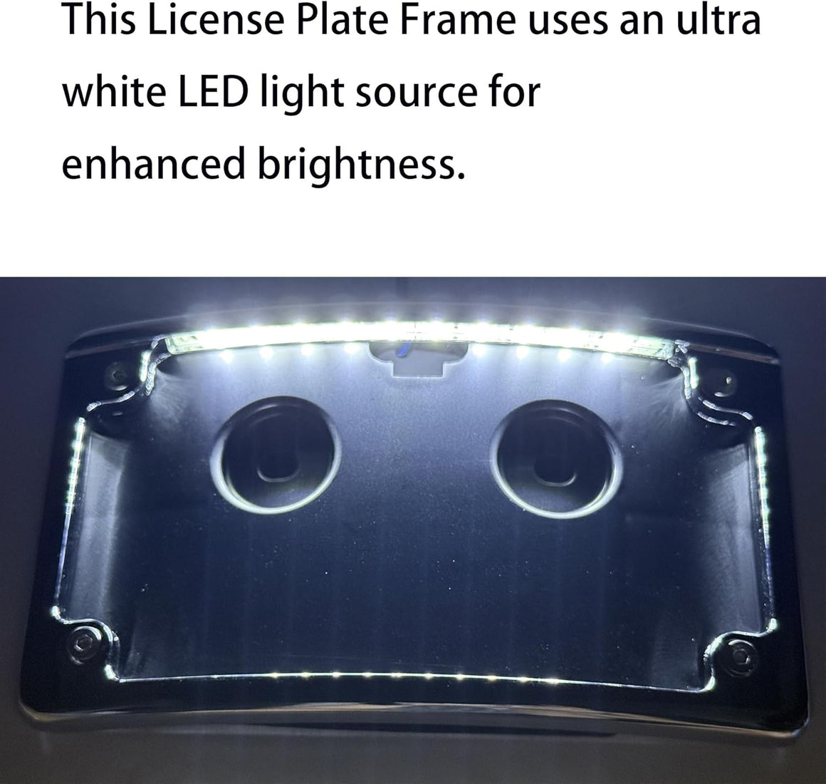 Curved LED License Plate Frame Combo kit for 2014-2022 Harley CVO Models (Chrome)