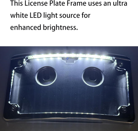 Curved LED License Plate Frame Combo kit for 2014-2022 Harley CVO Models (Chrome)