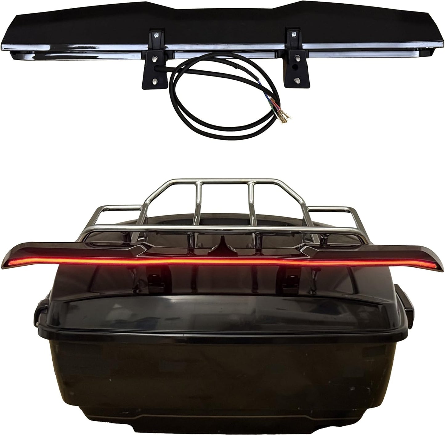 Tour Pack Top Light Bar Rear Wing LED Light Kit for Harley 2023.5-up CVO Models, Run Brake Amber Sequential Turn Signal for Harley New Touring 2024-later Street Glide,Road Glide Accessories