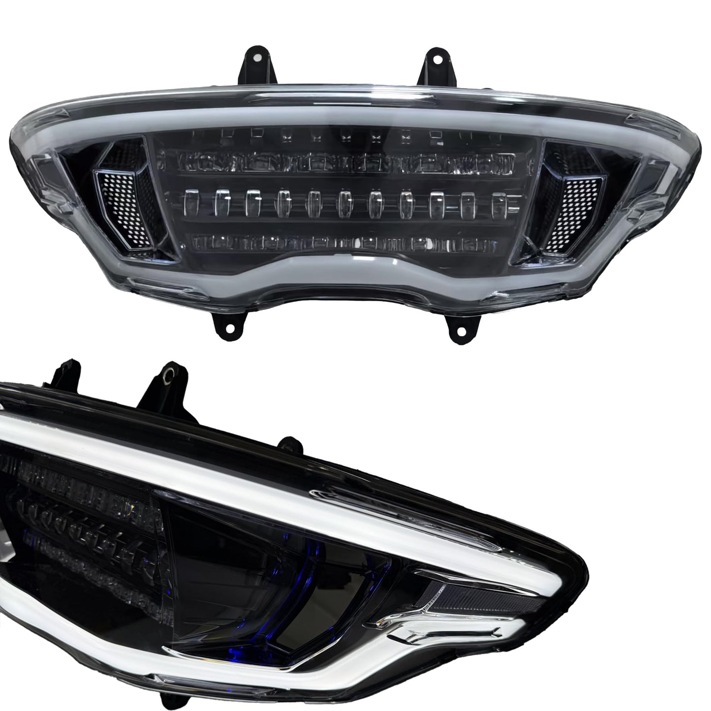 Matrix-Style LED Headlight for Harley 2023.5-up CVO Road Glide 2024-up Road Glide and FLTRXSTSE 2025 RR 131 （Blue Backlight
