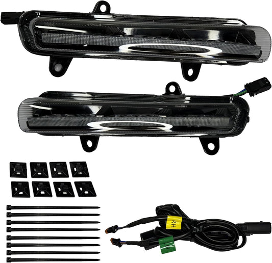 Matrix-Style LED Fog Lamps, Auxiliary Lights with DRL&Turn Signals for 23.5-later CVO Models 2024-up Road Glide Street Glide added new Fairing Lowers Accessories (DRL&TURN SIGNAL)