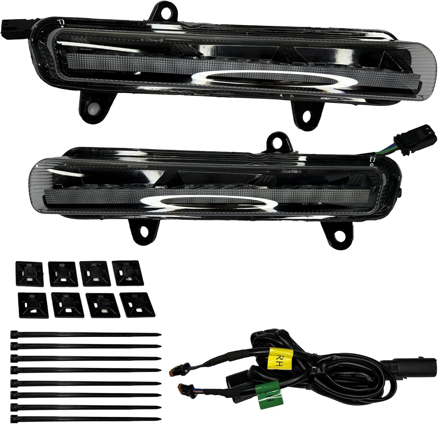 Matrix-Style LED Fog Lamps, Auxiliary Lights with DRL&Turn Signals for 23.5-later CVO Models 2024-up Road Glide Street Glide added new Fairing Lowers Accessories (DRL&TURN SIGNAL)