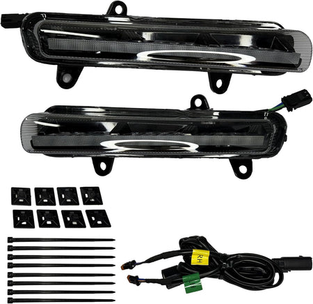 Matrix-Style LED Fog Lamps, Auxiliary Lights with DRL&Turn Signals for 23.5-later CVO Models 2024-up Road Glide Street Glide added new Fairing Lowers Accessories (DRL&TURN SIGNAL)
